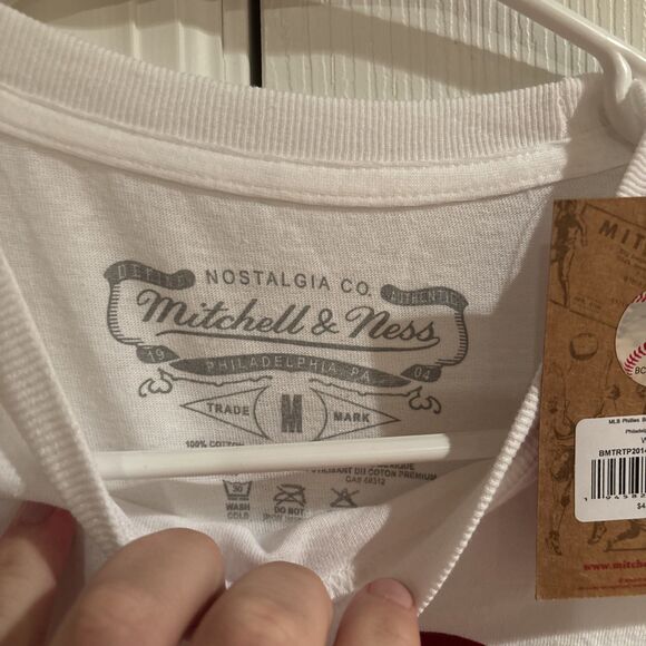 Philadelphia Phillies Retro Logo Mitchell & Ness Men’s Medium Tshirt NWT White - Picture 5 of 6